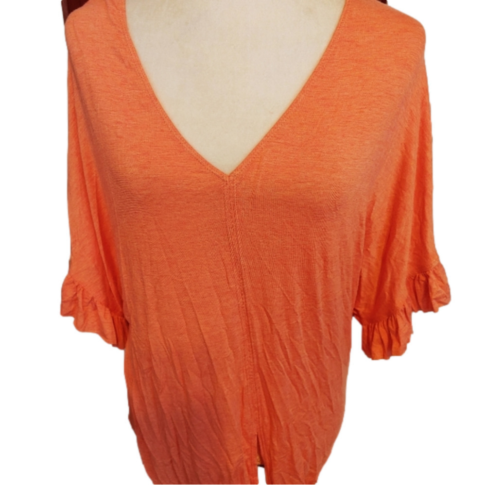 NWT Max Studio Top Ruffle Sleeves M - Picture 1 of 6